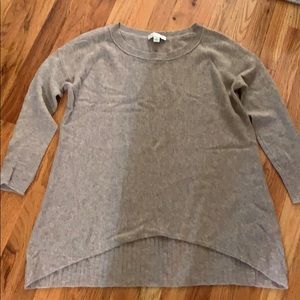 White + Warren beige cashmere long sweater, medium